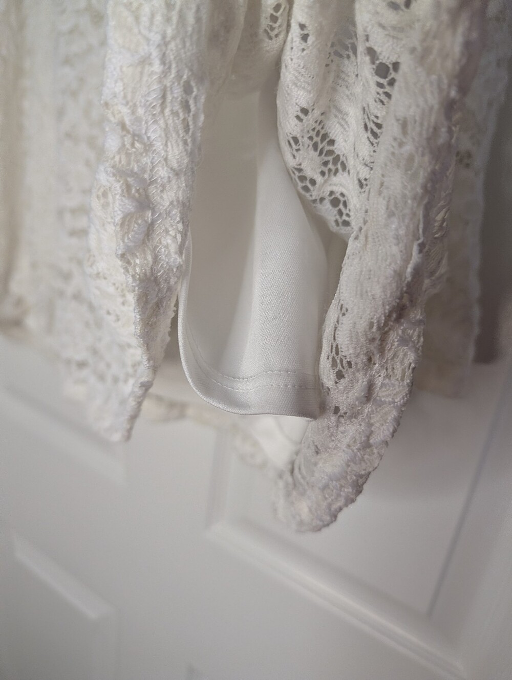 Show Me Your Mumu White Lace Long Sleeve Tunic Top Boho Romantic Lined Women's M - Picture 5 of 7